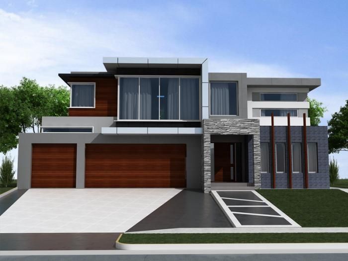 Decorations: Dark Gray Exterior House Color With Modern Wooden .