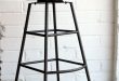 Aged Wood Tall Iron Bar Stool | Tall bar stools, Industrial bar .