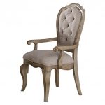 2pc Chelmsford Arm Dining Chair Antique Taupe And Beige Fabric .