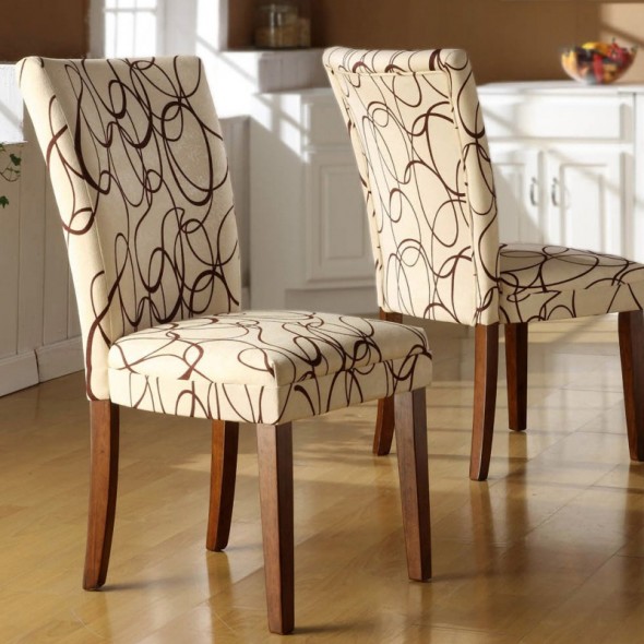 Elegant Fabric Upholstered Dining Chair Furniture With Perfect .