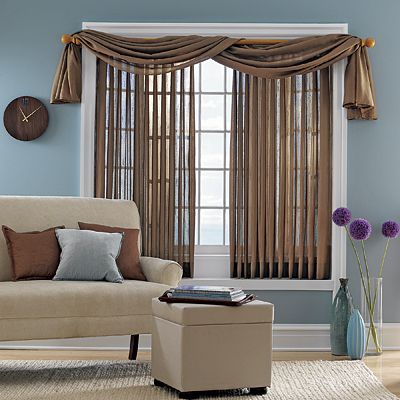 cover vertical blinds with sheer fabric | Living room blinds .