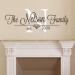 Family Monogram Wall Decal Personalized Family Name - Wedding Gift .