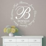 Family Names Monogram in circle Wall Decal LARGE Wall Decal | Et