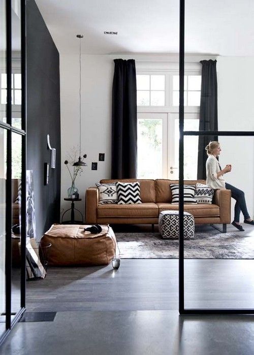 32 Interior Designs with Tan Leather Sofa. #decorate | Living room .