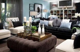 Living Room Decorating Ideas With Black Leather Sofa / Furniture .