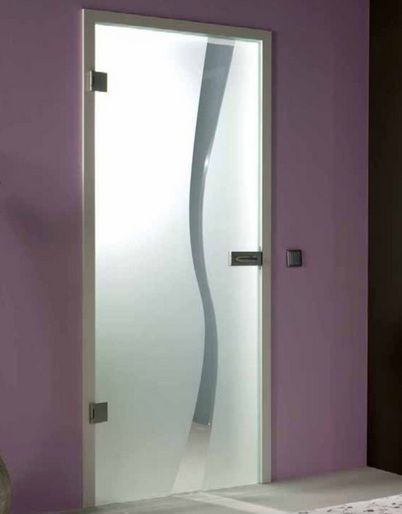 Bathroom entry doors with frosted glass and aluminum frame doors .