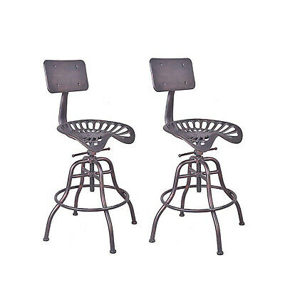 24"Industrial Swivel Bar Stools Tractor Seat Backrest Height .