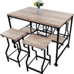 Amazon.com - LUCKYERMORE 5 Piece Counter Height Dining Table Set .