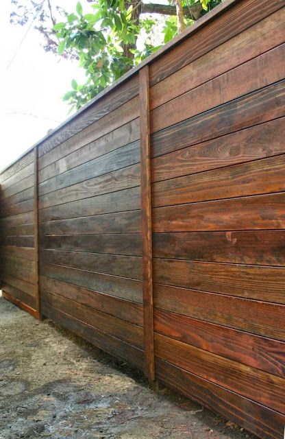 Building a modern style horizontal fence. | Privacy fence designs .