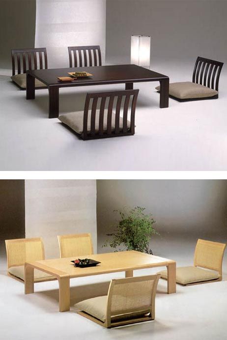Japanese-style floor dining room tables and chairs | Japanese .