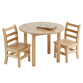 Amazon.com: ECR4Kids 30-Inch Round Natural Hardwood Table, 22-Inch .