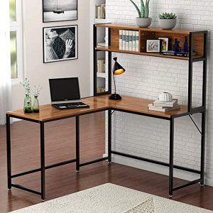 L Shaped Corner Computer Desk With Hutch – lanzhome.com