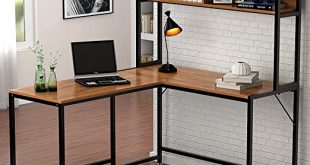 Amazon.com: Tribesigns L-Shaped Desk with Hutch,55" Corner .