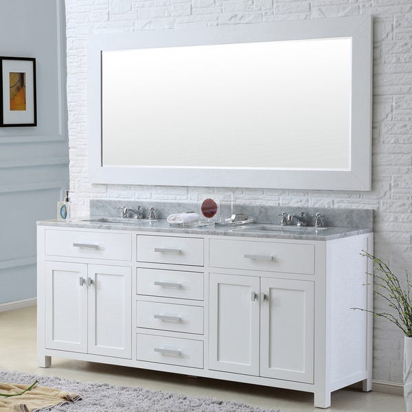 Shop Water Creation 'Madison' 60-inch White Double Sink Bathroom .