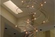 Large contemporary stairwell chandelier | Modern chandelier foyer .