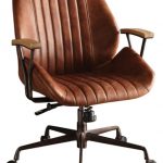 Metal & Leatherette Executive Office Chair, Cocoa Brown .