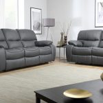 Beaumont Grey Leather 3+2 Seater Recliner Sofa Set in 2020 | Grey .