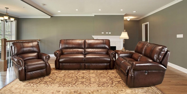 Parker Living Hawthorne Brown Leather Reclining Sofa Set MHAW#832P-
