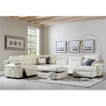 Furniture Julius II Leather Power Reclining Sectional Sofa .