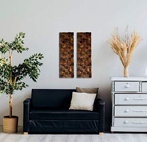Amazon.com: Living Room Wall Decor, Set Of 2 Mosaics, Wooden .