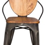 Fine Mod Imports Metal Dining Chair, Walnut - Industrial - Dining .