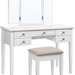 Amazon.com: VASAGLE Vanity Set with Tri-Fold Mirror, Dressing .