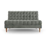 Modern Armless Leather Loveseat | Chair | Tufted leather sofa .
