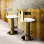 Luxury Mid Century Gold Modern Bar Stool | Modern bar stools .