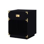 Inspired Home Odrini Modern Black/Gold End Table Metal Corner .