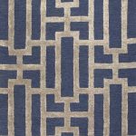 Modern Geometric Blue/Taupe Wool Blend Area Rug - Urbanite | NOVI