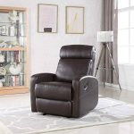 Amazon.com: Brown Faux Leather Rocking Recliner Lounge Chair .