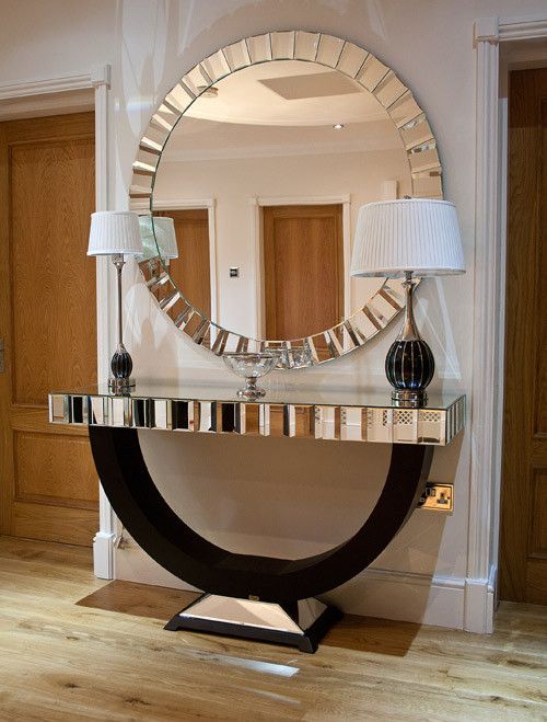 Quartz Black Mirrored Console Table The mirroring is too much, but .