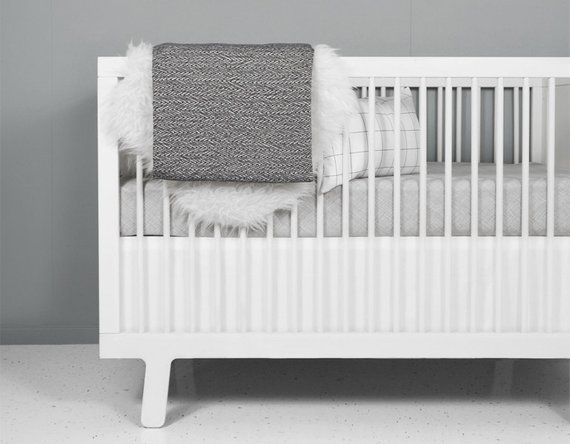 Modern Crib Bedding Set | nest grey | grey and white nursery .