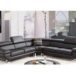 1PerfectChoice Contemporary Curved Sectional Sofa Black Bonded .