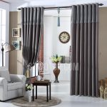Dark Gray Linen/Cotton Blend Simple Modern Curtai