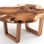 Mountain Modern Coffee Table, Live Edge, Solid Wood, Natural .