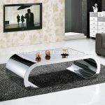 Stainless Steel Glass Center Table Coffee Table for Living Room .