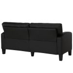 Dorel Living Zakari Black Faux Leather Modern Small Space Sofa .