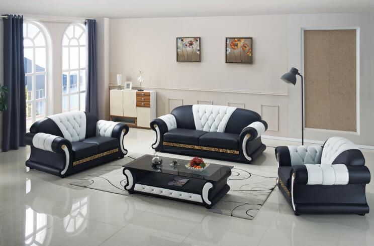 Modern living room sofa set with genuine leather 3 pcs|room .