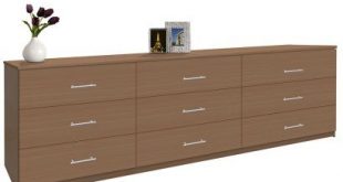 Modern 9 Drawer Triple Dresser - 8 Feet Long | Contempo Spa