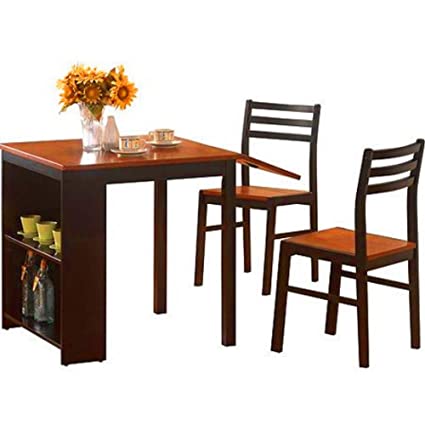 Amazon.com - BS Drop Leaf Dining Table with Chairs Shelves Storage .