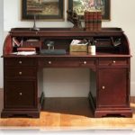 Cherry finish wood modern contemporary styling roll top desk with .