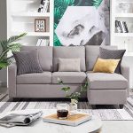 Amazon.com: HONBAY Convertible Sectional Sofa Couch Modern Linen .