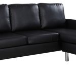 Modern Bonded Leather Sectional Sofa, Small Space Configurable .