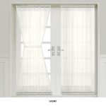 Semi Sheer French Door Curtain Panel with Tieback - Assorted .
