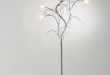 Modern Tree Floor Lamp in Chrome with Crystal Decoration - Haysom .