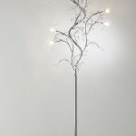 Modern Tree Floor Lamp in Chrome with Crystal Decoration - Haysom .