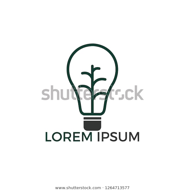 Abstract Bulb Lamp Modern Tree Logo Stock Vector (Royalty Free .