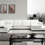 Modern White Bonded Leather Sectional Sofa TOS-LF-2029-