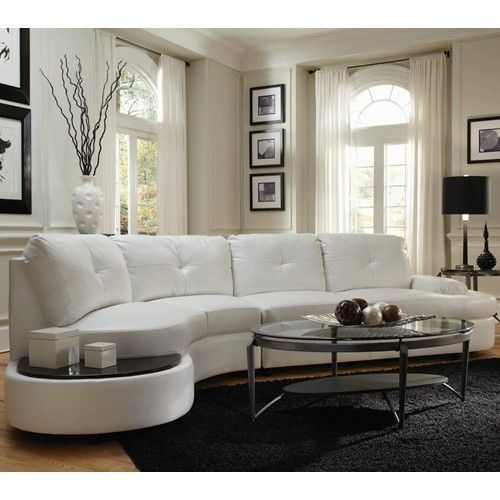 white curved sofa, modern sectional,white leather sofa | Living .